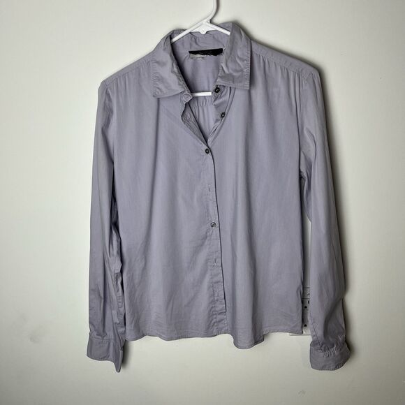 MaxMara Weekend Womens Medium Cotton Button Front Collared Shirt Blouse Purple - Picture 1 of 6